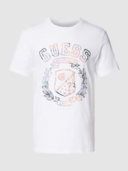 T-shirt z nadrukiem z logo od Guess Biały - 19