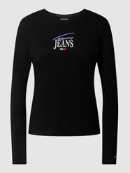 Longsleeve mit Label-Print von Tommy Jeans Grau / Schwarz - 32