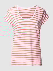 T-shirt met streepmotief van Montego Rood - 15
