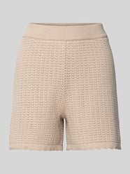 Regular fit gebreide korte broek van puur katoen, model 'SCOUT' van Pieces Beige - 8