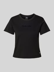 T-Shirt mit Label-Stitching von G-Star Raw Schwarz - 9