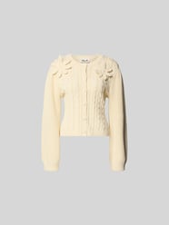 Strickjacke mit floralem Zierbesatz von BAUM & PFERDGARTEN - 25