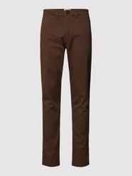 Slim Fit Stoffhose in unifarbenem Design Modell 'Miles' von Selected Homme Braun - 9