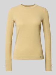 Regular fit shirt met lange mouwen met ronde hals van Marc Cain Beige - 24