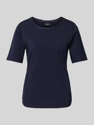 Shaped Fit T-Shirt aus Baumwoll-Mix mit Satin-Besatz am Ausschnitt von s.Oliver BLACK LABEL - 4