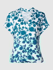 T-Shirt aus Viskose mit V-Ausschnitt von s.Oliver BLACK LABEL Blau - 19