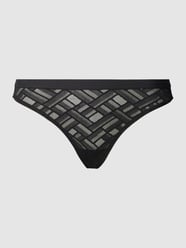 String mit Mesh-Muster Modell 'Lace Graphics' von Marc O'Polo Grau / Schwarz - 31