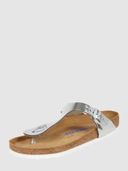Zehentrenner aus Leder Modell 'Gizeh' von Birkenstock Grau / Schwarz - 14