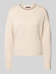 Wollpullover mit Rundhalsausschnitt von Oui Beige - 41