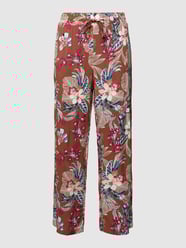 Stoffen broek van pure viscose met steekzakken van Montego Wit - 25