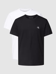 T-Shirt mit Label-Print Modell 'MONOGRAM' im 2er-Pack von Calvin Klein Jeans Schwarz - 29
