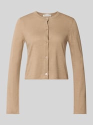 Regular Fit Cardigan aus Baumwolle-Leinen-Mix von Marc O'Polo Beige - 28