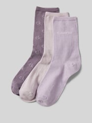 Socken mit Label-Detail inklusive Geschenkbox im 3er-Pack von CK Calvin Klein Lila - 33