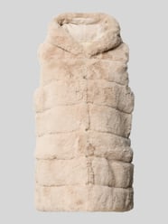 Gilet van imitatiebont met doorgestikte naden van Apricot - 32