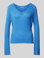 Kaschmirstrickpullover mit V-Ausschnitt von (The Mercer) N.Y. Blau - 34