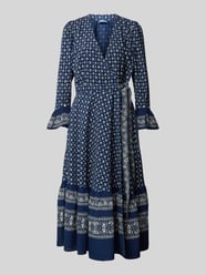 Wickelkleid mit Bindegürtel von Polo Ralph Lauren Blau - 4