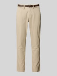 Slim Fit Stoffhose mit abnehmbaren Gürtel Modell 'Marco' von JACK & JONES Beige - 8
