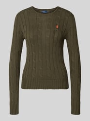 Sweter z dzianiny ze ściegiem warkoczowym model „JULIANNA” od Polo Ralph Lauren - 16