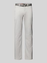 Slim fit chino met riem van MCNEAL Grijs / zwart - 30