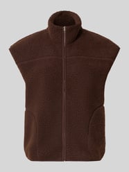 relaxed fit bodywarmer in teddylook model 'SADIA' van PIECES - 5