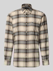 Regular fit vrijetijdsoverhemd van flanel met labelstitching van camel active - 35