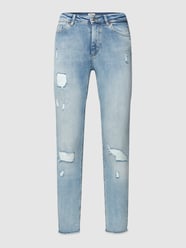 Jeansy o kroju skinny fit z naszywką z logo model ‘BLUSH’ od Only Niebieski - 12