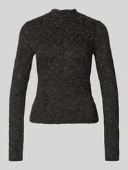 Slim Fit Longsleeve aus floraler Spitze Modell 'Lacey' von YAS - 2