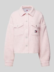 Relaxed fit overhemdjack van fleece van Tommy Jeans Roze - 6