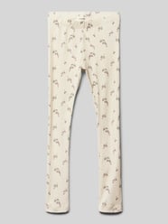 Slim Fit Leggings in Ripp-Optik Modell 'FGIO BIE' von Lil Atelier Beige - 7