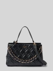 Handtas in leerlook met logodetail van GUESS - 35