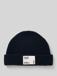 Regular fit muts van wolmix met logopatch, model 'Milo' van Wood Wood - 19