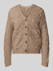 Strickjacke mit Zopfmusterknit von PIECES Beige - 27