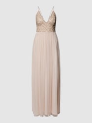 Abendkleid mit Ziersteinen von LACE & BEADS Pink - 29