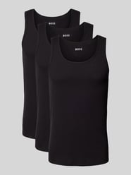 Tanktop mit Label-Stitching Modell 'ONE' im 3er-Pack von BOSS Schwarz - 3