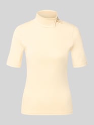 Slim fit t-shirt van katoenmix van Marc Cain Beige - 4