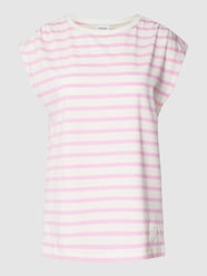 T-Shirt mit Streifenmuster von comma Casual Identity Rosa - 2