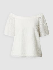 Off shoulder-blouseshirt met broderie anglaise van s.Oliver BLACK LABEL Wit - 10
