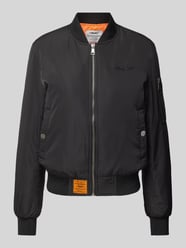 Bomberjacke mit Label-Stitching von Original Bombers Schwarz - 5