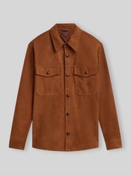 Krój relaxed fit kurtka skórzana z prawdziwego koziego zamszu od Tommy Hilfiger - 30