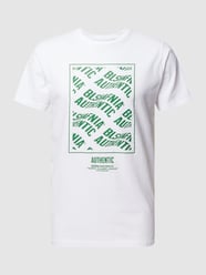 T-shirt met labelprint, model 'Wavy Frame' van BLS HAFNIA Wit - 17