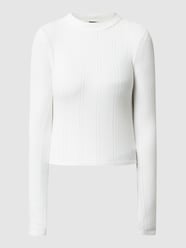 Cropped Shirt mit Lochmuster Modell 'Lucy' von Gina Tricot Weiß - 13