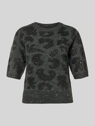 Sweter z dzianiny o kroju shaped fit z dodatkiem wełny model ‘ZUZU 2/4 O-NECK PULLOVER’ od Vero Moda - 16