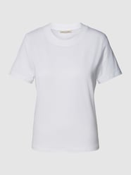 T-Shirt mit  geripptem Stehkragen von edc By Esprit Weiß - 32
