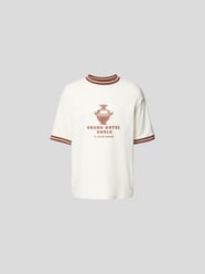 Oversized T-Shirt mit Kontraststreifen von Drôle de Monsieur Bordeaux - 40