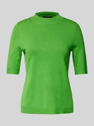 Gebreid shirt met opstaande kraag van comma Groen - 3