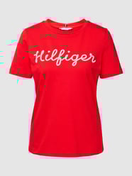 T-shirt z nadrukiem z logo model ‘ROPE’ od Tommy Hilfiger Czerwony - 13