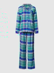 Pyjama met ruitpatroon van Lauren Ralph Lauren Blauw / turquoise - 44