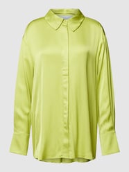 Overhemdblouse met blinde knoopsluiting, model 'KAMIA' van Minus Groen - 2