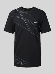 T-Shirt mit Label-Print von BOSS Green Schwarz - 7