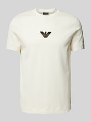 T-Shirt mit Label-Stitching von Emporio Armani Beige - 1